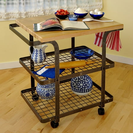 Enclume Premier Kitchen Cart with Wood Top