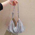 thumbnail image 1 of Bolsa de mano de noche con asa de diamantes de imitación Ehuebsd monederos plateados de cristal brillante bolsos de hombro de diseñador de lujo para fiesta de cena, 1 of 9