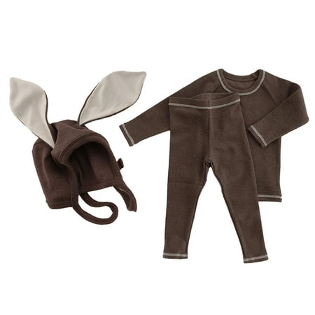 

Children s wear suit children s base coat baby spring and autumn home clothes pajamas（brown）