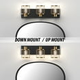 thumbnail image 3 of LIGHTINN 3-Light Bathroom Light Fixtures over Mirror, Vintage Bathroom Wall Lamp with Meshy Lantern Design Lampshade, Brushed Bronze, E26 Bulb Base, 3 of 6