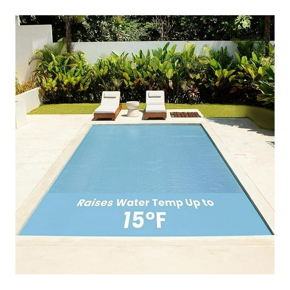 Solar Pool Cover 16 Mil | 10 x 16 Ft Clear Solar Blanket | Rectangle Swimming Pool Cover | Water Conservation & Debris Protection