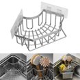 thumbnail image 3 of Sink Drain Rack Rag Holder Triangle Sink Drainer Basket For Kitchen Sponge Towel, 3 of 6