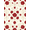 Red Ivory, Pattern 6, variant on ODIKA 8'x10' Washable Area Rug Durable, Non-Slip Circle Semi Botanical Arrangement Symmetrical Decorative Border for Living Room, Under Sectional, Family