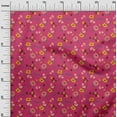 thumbnail image 2 of oneOone Cotton Cambric Pink Fabric Leaves & Flowers Floral Quilting Supplies Print Sewing Fabric By The Yard 56 Inch Wide, 2 of 4