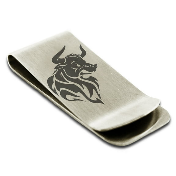Stainless Steel Gargantuan Minotaur Engraved Money Clip Credit Card Holder