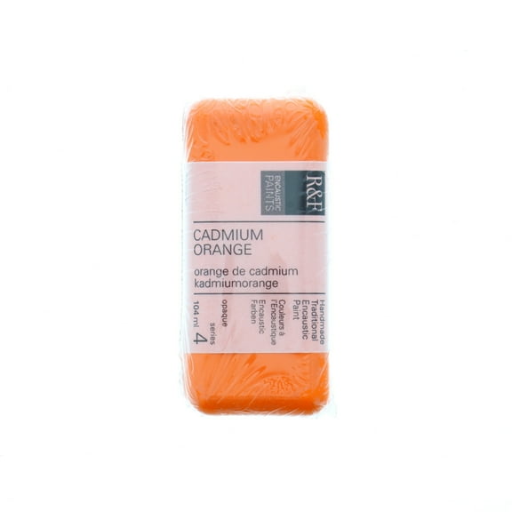 R&F Handmade Paints Encaustic Paint Cake, 104ml, Cadmium Orange