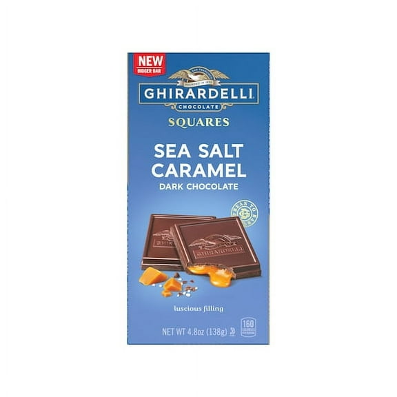 (Price/Case)Ghirardelli 41866 Dark Chocolate Sea Salt Caramel Squares Bar, 4.8 Ounces