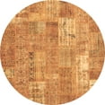 thumbnail image 1 of Ahgly Company Indoor Round Patchwork Brown Transitional Area Rugs, 4' Round, 1 of 4