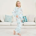thumbnail image 6 of Fluffy Pajamas Set Fuzzy Winter Warm Pj Sets Pullover Tops and Long Pants Pastel Doodle Airplanes X-Small, 6 of 8