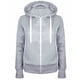 thumbnail image 1 of ¡Ahorra en liquidación! Sudadera deportiva Umfun para mujer, informal, ajustada, con cremallera, de forro polar, gris, talla L, 1 of 2