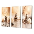 thumbnail image 3 of Designart "Spa Serenity Delicate Balance with Zen Stones II" Spiritual Stone Wall Art Set Of 3 - Traditional White Gallery Wall Set For Home Decor, 3 of 6