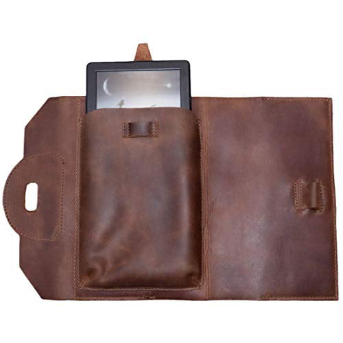 Pouch Stylish Leather Triple Pen Case Bourbon Brown Hide & Drink Holder Handmade Includes 101 Year Warranty Travel Accessories