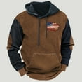 thumbnail image 2 of DODADAWANJ Mens Color Block Hoodie USA Flag Graphic Drawstring Hoodies Big and Tall Long Sleeve Pullover Sweatshirt for Travel Vacation Daily M, 2 of 4