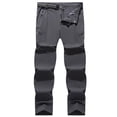 thumbnail image 5 of Men’s Casual Solid Work Jeans Pants Trousers with Belt, Elastic Waist Button Zipper Straight Leg, Comfortable Stretchy Daily Wear Classic Fit | AESTIVO,Gray 2XL, 5 of 5