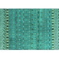 thumbnail image 1 of Ahgly Company Machine Washable Indoor Rectangle Abstract Turquoise Blue Modern Area Rugs, 7' x 10', 1 of 4