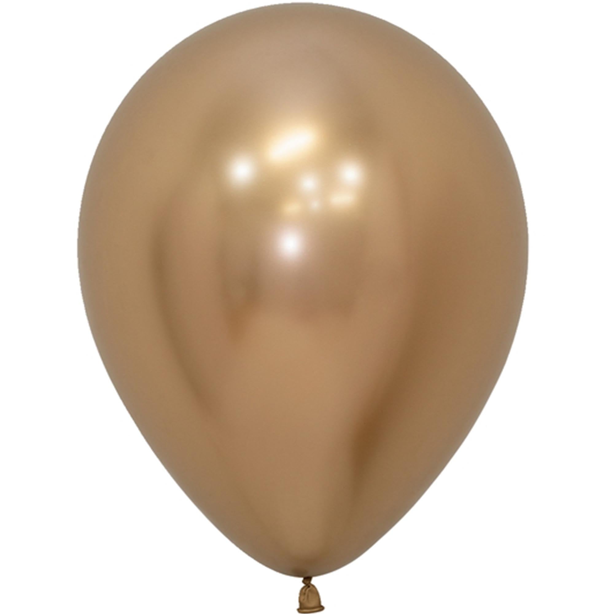 5 inch Sempertex Reflex Gold Latex Balloons (100 Pack) - Party Supplies Decorations