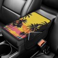 thumbnail image 2 of Chririnla Polyester Fabric Car Armrest Cover Comfort Storage Pockets on Both Sides Car Center Armrest Cushion for Sedan, Sunset Palm Tree Pattern Auto Armrest Cover, 2 of 6