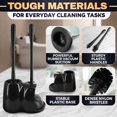 thumbnail image 3 of PYYNA-2-in-1 Black Toilet Brush and Plunger Set with Holder – Compact Bathroom Cleaning Combo, Strong Rubber Plunger & Stiff Bristle Brush, Space-Saving Stand, Fits Most Standard Toilets, 9.3×6.3×15., 3 of 4