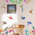 thumbnail image 3 of Pegatinas de pared de colibrí, calcomanías de vinilo con flores de acuarela, autoadhesivas, decoración artística de pájaros voladores para dormitorio, guardería, sala de juegos para niños, sala de, 3 of 6