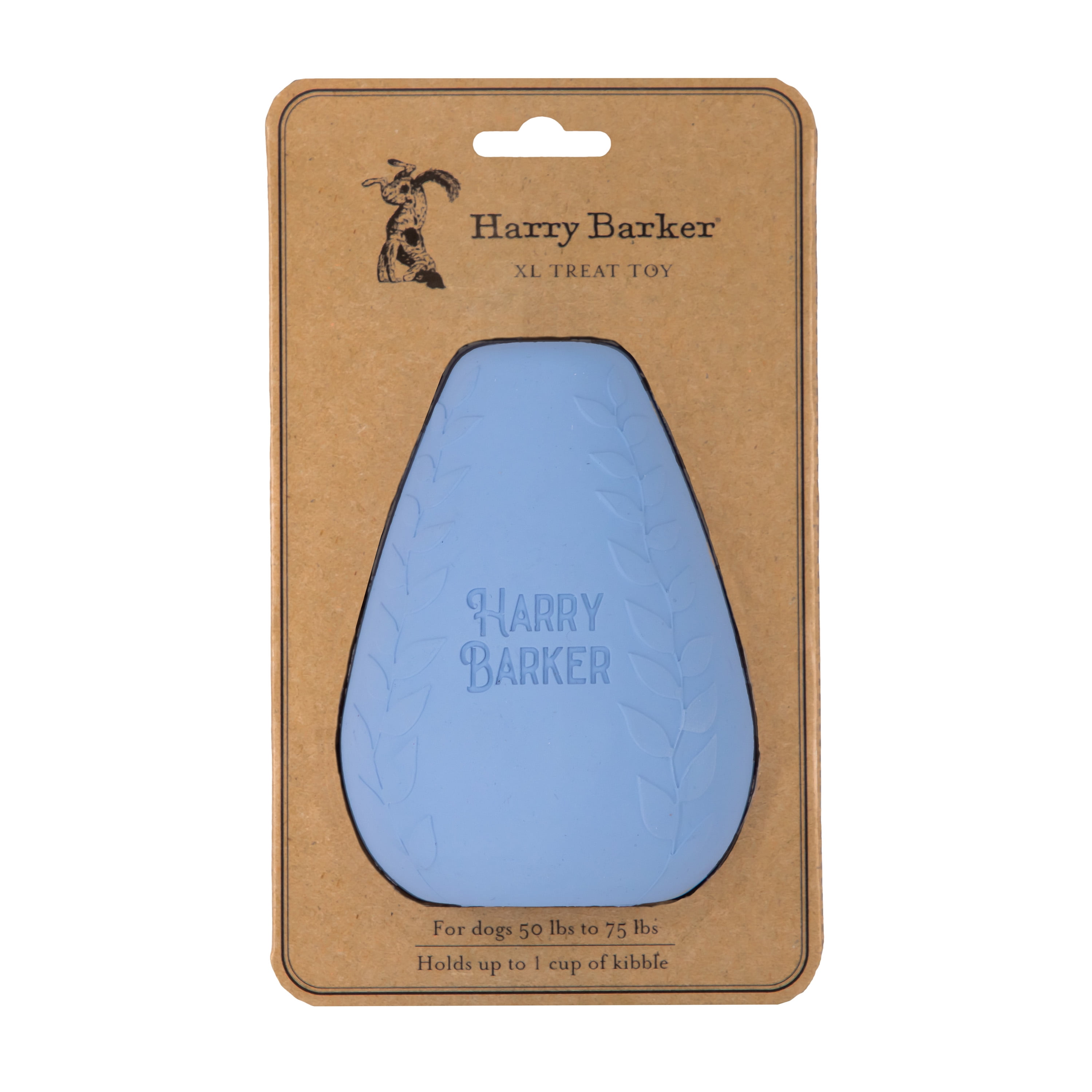 Harry Barker Durable All-Natural Rubber Dog Treater Toy, Blue, XL