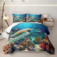 thumbnail image 2 of Erosebridal Coral Sea Turtle Twin Quilt Set,Tropical Fish Underwater Twin Coverlet Set For Boys,2-Piece, 2 of 7