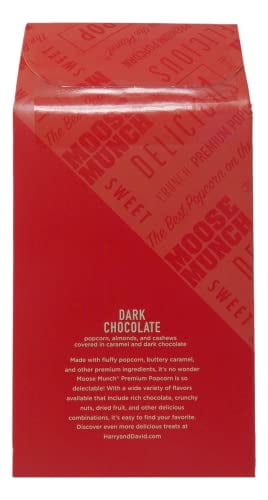 Harry & David Moose Munch Premium Popcorn 3 Flavor Variety (1) each: Dark Chocolate, Classic Caramel, Milk Chocolate (4-4.5 Ounces) + MerlinsMart Zine