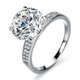 thumbnail image 2 of Anillo clásico de plata s925 con cuatro garras, anillo de diamantes Mosan de 5 quilates, anillo de diamantes de doble fila para mujer, anillo de bodas con forma de huevo de paloma, 2 of 5