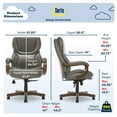 thumbnail image 3 of Serta Conway Big and Tall Executive Office Chair with Wood Accents Gray, 3 of 7