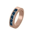 thumbnail image 2 of Mauli Jewels Rings for Women 1 Carat Engagement Blue Diamond Wedding Band channel 14K Solid Rose Gold, 2 of 4
