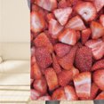thumbnail image 4 of Manta de tiro con patrón de fresa, poliéster que no destiñe, cómoda, cálida y fina manta para dormir para dormitorio de 47,2 x 59,1 pulgadas, 4 of 5
