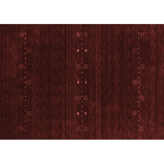 Ahgly Company Indoor Rectangle Abstract Red Contemporary Area Rugs, 5' x 8'