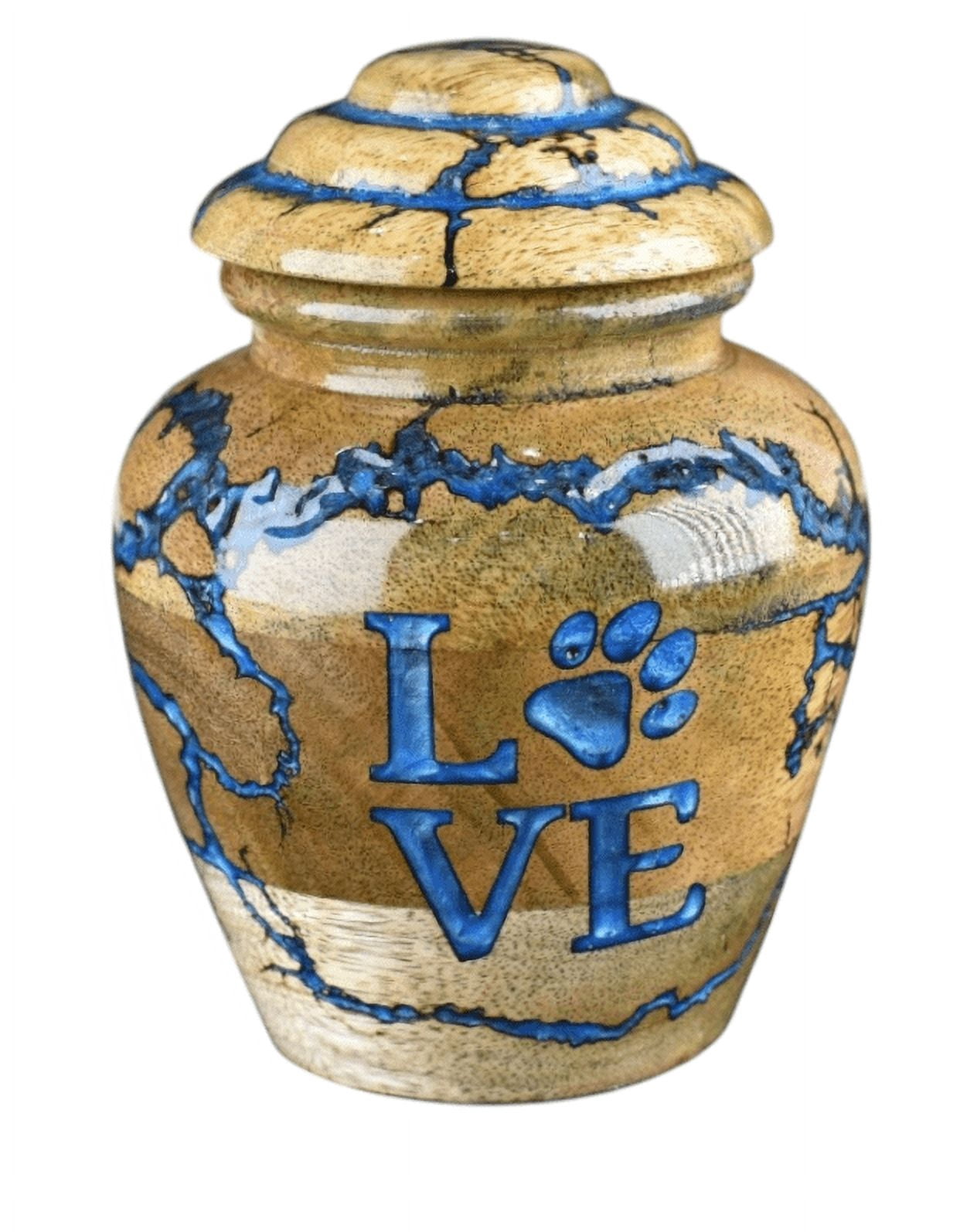 Wooden Cremation Urn For Pets Ashes - Resin Urn Box For Dog Ashes Urn For Cats Ashes Urn - Handmade