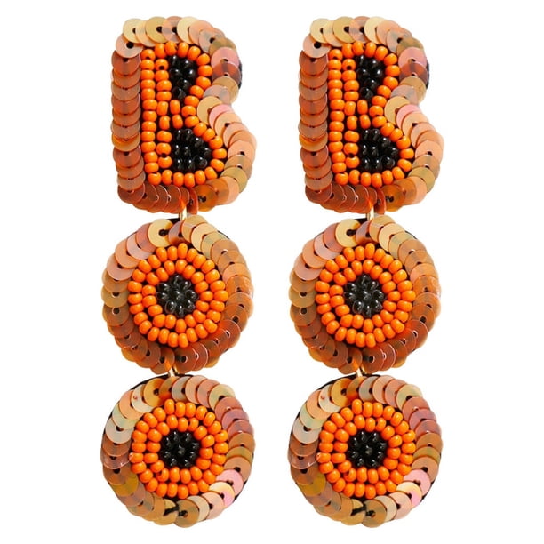 Populares Halloween Ghost Beaded Pendant Earrings Colorful Halloween