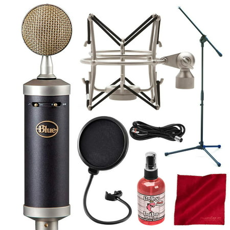 Blue Baby Bottle SL Large-Diaphragm Studio Condenser Microphone with Boom Stand and Pop Filter Deluxe Accessory (Best Small Diaphragm Condenser)