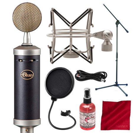 Blue Baby Bottle SL Large-Diaphragm Studio Condenser Microphone with Boom Stand and Pop Filter Deluxe Accessory