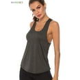 thumbnail image 4 of BadPiggies Women's Quick Dry Sports Vest Workout Tank Top T-shirt Clothes Tank Shirt for Yoga Gym Fitness Running (L, Dark Gray), 4 of 5