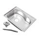thumbnail image 2 of Fregadero de cocina con lavabo de drenaje rápido, profundo, con y colador, de acero inoxidable 304, ideal para lavar platos en ,, 2 of 9