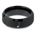 thumbnail image 2 of Tungsten Quarter Note Music Band Ring 8mm Men Women Comfort Fit Black Beveled Edge Brushed Polished, 2 of 4