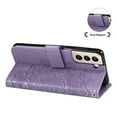thumbnail image 5 of Galaxy S21 Wallet Case for Samsung Galaxy S21 5G(6.2 inch, 2021 Release), Allytech Embossed Floral PU Leather Shockproof Flip Stand Wristlet Credit Card Slots Holder Cover for Galaxy S21, Purple, 5 of 8