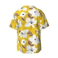 thumbnail image 4 of Goofa Lilies Flowers Printed Men's Casual Short-sleeved Shirt,Lightweight Breathable Button-down,Summer Casual men's top,Versatile Fashion shirt-X-Large, 4 of 7