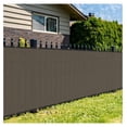thumbnail image 7 of 8' x ' Brown Privacy Fence Screen Heavy Duty Windscreen Mesh Fencing Shade Fabric with Brass Grommets for Outdoor Fence Garden Patio Swimming Pool, 7 of 7
