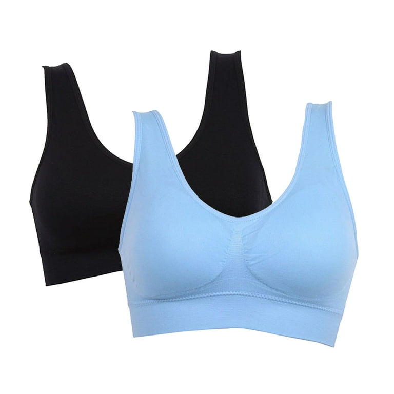 Wuffmeow Women's 2-Pack Light-Support Seamless Sports Bras Size M