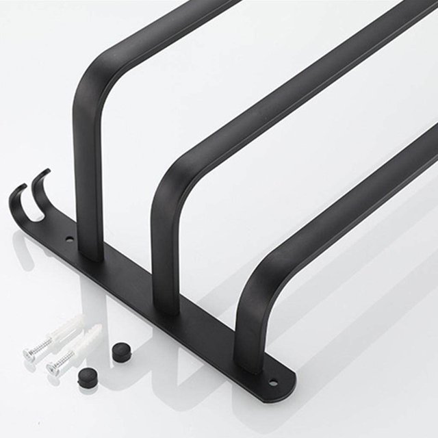 Rustproof Towel Bar Shower Towel Hotel Bath Towel Rack Kitchen Bathroom 3 Layer 50cm