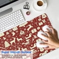 thumbnail image 4 of Long Mouse Pads for Desk,Red Christmas Icon Pattern Desk Mats on Top Of Desks, Desk Mouse Pad Extra Large with 3mm Non-Slip Base and Stitched Edge for Gaming,Office,Work,Home 31.5x11.8in, 4 of 5
