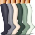 thumbnail image 1 of LOVEVER 6 Paires Bas de Compression pour Femmes et Hommes - Idéal pour la Circulation Course Athlétique Récupération Infirmière Voyage, 1 of 7