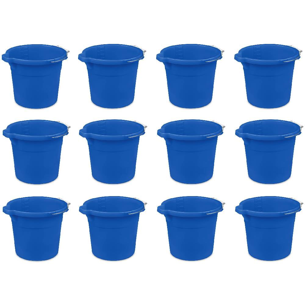 Sterilite Pail With Spout And Handle 12 Qt VolumeMark 1123 Plastic Blue