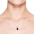 thumbnail image 4 of ANGARA Natural Floating Ruby Heart Pendant with Diamond Halo in 14K White Gold for Women (Size-6mm) | July Birthstone, Birthday, Anniversary, Jewelry Gift for Women | Natural Ruby Necklace, 4 of 8
