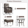 thumbnail image 2 of Gymojoy Luxury 5 Pieces Patio Furniture Set Wicker Outdoor High Back Swivel Rocker Glider Chairs Set of 2 with 2 Ottomans, Side Table and 6 Inch Cushions, 2 of 10