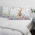 thumbnail image 3 of Bunny Easter Pillow Covers, Linen Long Throw Pillow Case, Spring Floral Rabbits Eggs Farmhouse Holiday Pillow Protector Decorative Cushion Cover for Living Room/Bedroom 20" x 26", 3 of 8