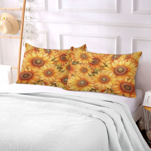 Pillow Case Plush Pillow The Painting Of Sunflower Case standard size/King size/Queen size Bed Pillow Pillowcases